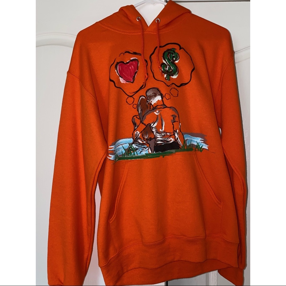 GBC Love Vs Money Orange Hoodie